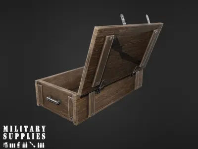 Military Supplies Pack - Large Gun Box Low-poly 3D model