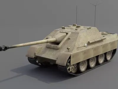 Befehlswagen Jagdpanther Command vehicle Tank Destroyer Low-poly 3D model