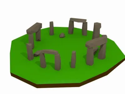 Lowpoly megalithic construction Free low-poly 3D model