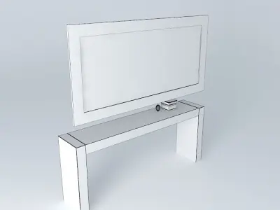 Sideboard with mirror Black Free 3D model