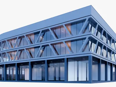 Commercial building mall Low-poly 3D model