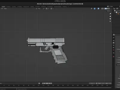 Short Gun low poly Low-poly 3D model