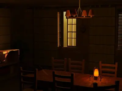 Post-apocalyptic room 3D model