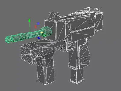 SMG Stylized Weapon Asset Low-poly 3D model