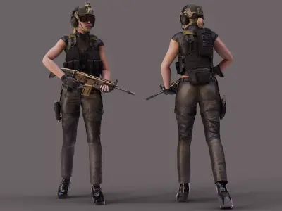 Special Force Girl Base Model Free 3D model