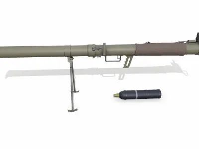 Type 4 70 mm Anti Tank Rocket Launcher Low-poly PBR Low-poly 3D model