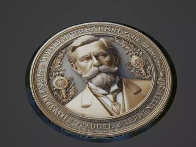 Wilhelm Conrad Rontgen Medallion 3D print model