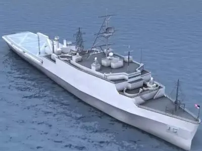 LPD4 Austin Assault Ship Low-poly 3D model