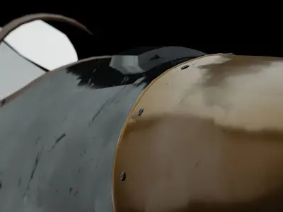 f18 black and gold rigged with procedural textures 3D model