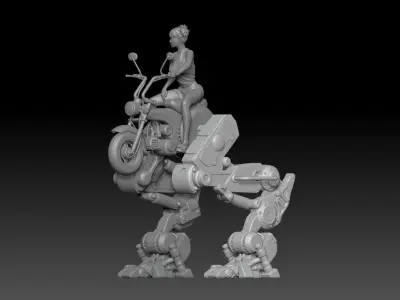 MECHA BIKE ANTIGRAVITY GIRL 2 3D print model
