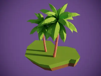 Coconut Trees Low-poly 3D model