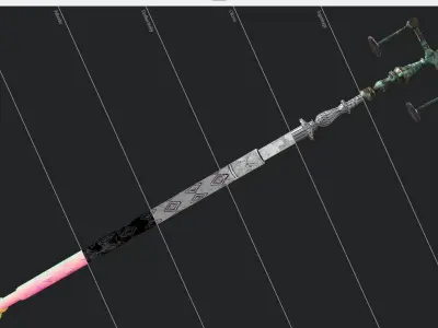 Fantasy Stylish- Staff of Balance Low-poly 3D model