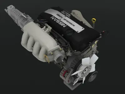 Nissan SR20DET Notch Top engine Low-poly 3D model