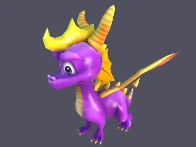  Spyro Statue Low-poly 3D model