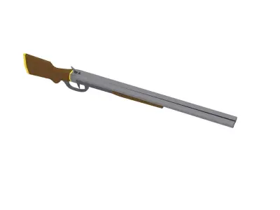 Low Poly Western Shotgun Free low-poly 3D model