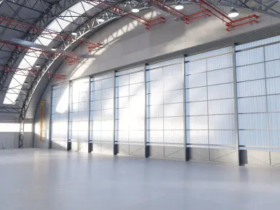 Aircraft Hangar - Warehouse 3D model