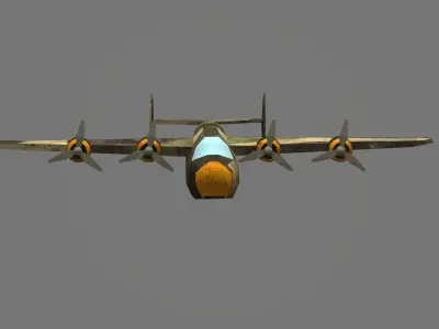 Bomber B25 Low Poly 3d Model Low-poly 3D model
