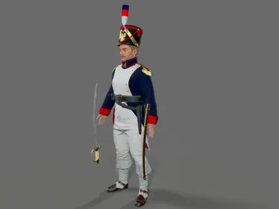 Napoleon soldier Low-poly 3D model