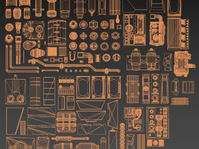 Greeblie Kitbash Set 1 3D model