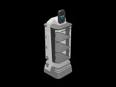 AI Service Robot Low-poly 3D model