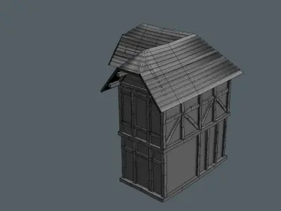 High Quality Medieval house - Building C Low-poly 3D model