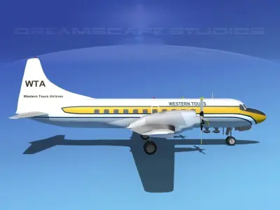 Convair CV-580 Western Tours 3D model