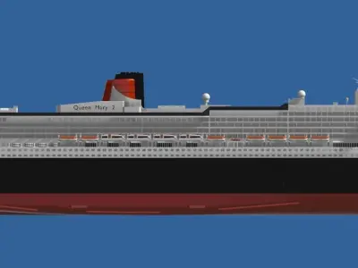 RMS Queen Mary 2 QM2 ocean liner 3D print ready model 3D print model