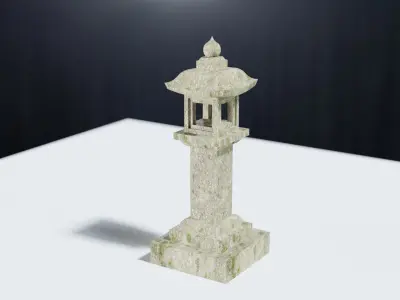 Japanese Stone Lantern Squared - Japan Collection model 3D model