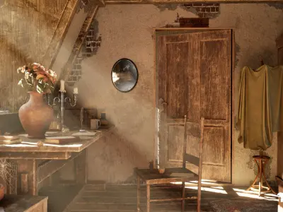 Traces of Time Medieval Environment Low-poly 3D model