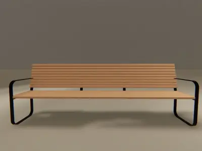 Low Poly Outdoor Bench Low-poly 3D model