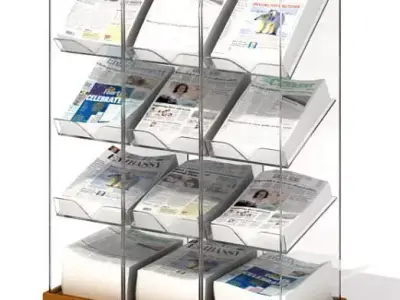 Shelves Mobile Newspaper Holder 3D model