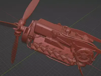  Mercedes Benz engine DB605D ME109 3D model