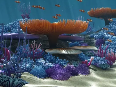 Cartoon Underwater  Low-poly 3D model