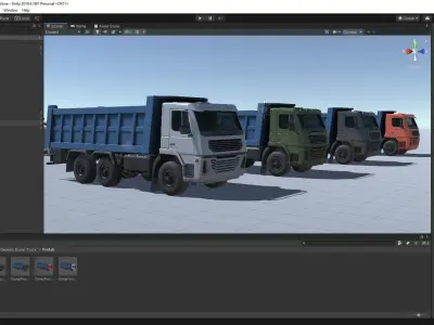 Industrial Dump Truck Pack for Unity Low-poly 3D model