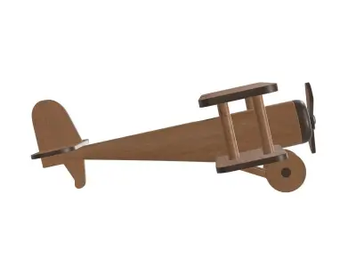 Children airplane made of wood 3D model