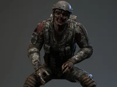 Military zombie set2 Low-poly 3D model