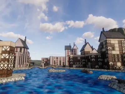 Fantasy Medieval Village 3D model