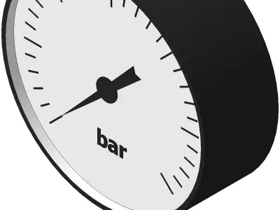 Pressure gauge diameter 100 mm bar 3D model