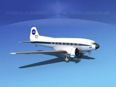 Douglas C-47 Dakota NASA V2 3D model