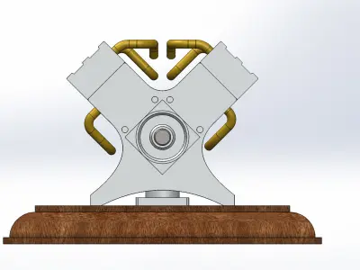 V6 Miniature Engine 3D model