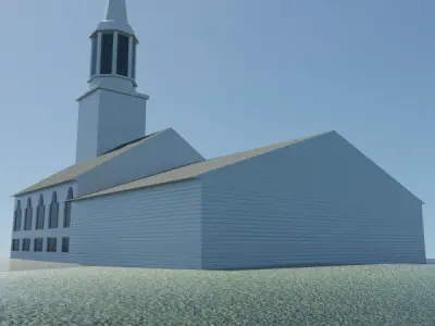 New England Style Church 3D model