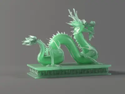 carved model jade seal Panlong Dragons 3D model