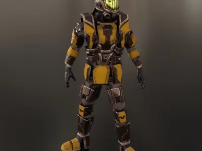 Armored man - low-poly game ready model Armor Free low-poly 3D model