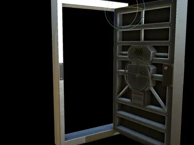 sci fi Metal door - PBR Low-poly 3D model