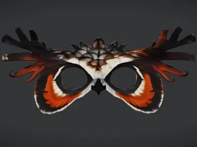 Owl Mask Low-poly 3D model