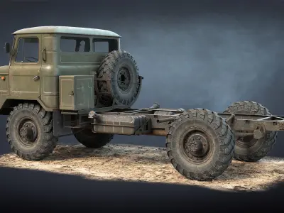 GAZ-66 Chassis Low-poly 3D model