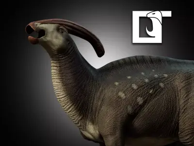 Parasaurolophus walkeri Low-poly 3D model