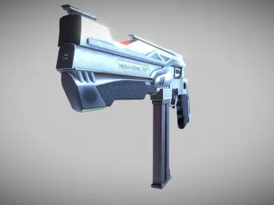 Cyberpunk Tactical Machine Pistol Low-poly 3D model