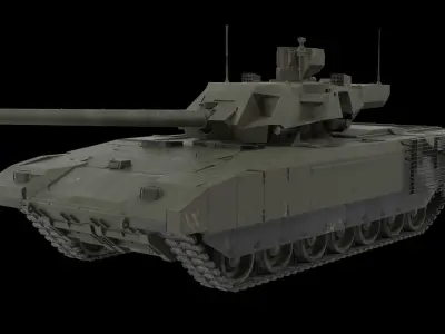 T-14 Armata Green Dirt No Logo Low-poly 3D model