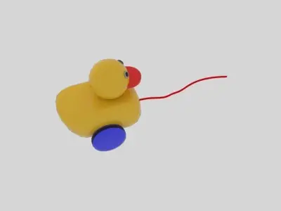 Single Duckling Toy Low-poly 3D model